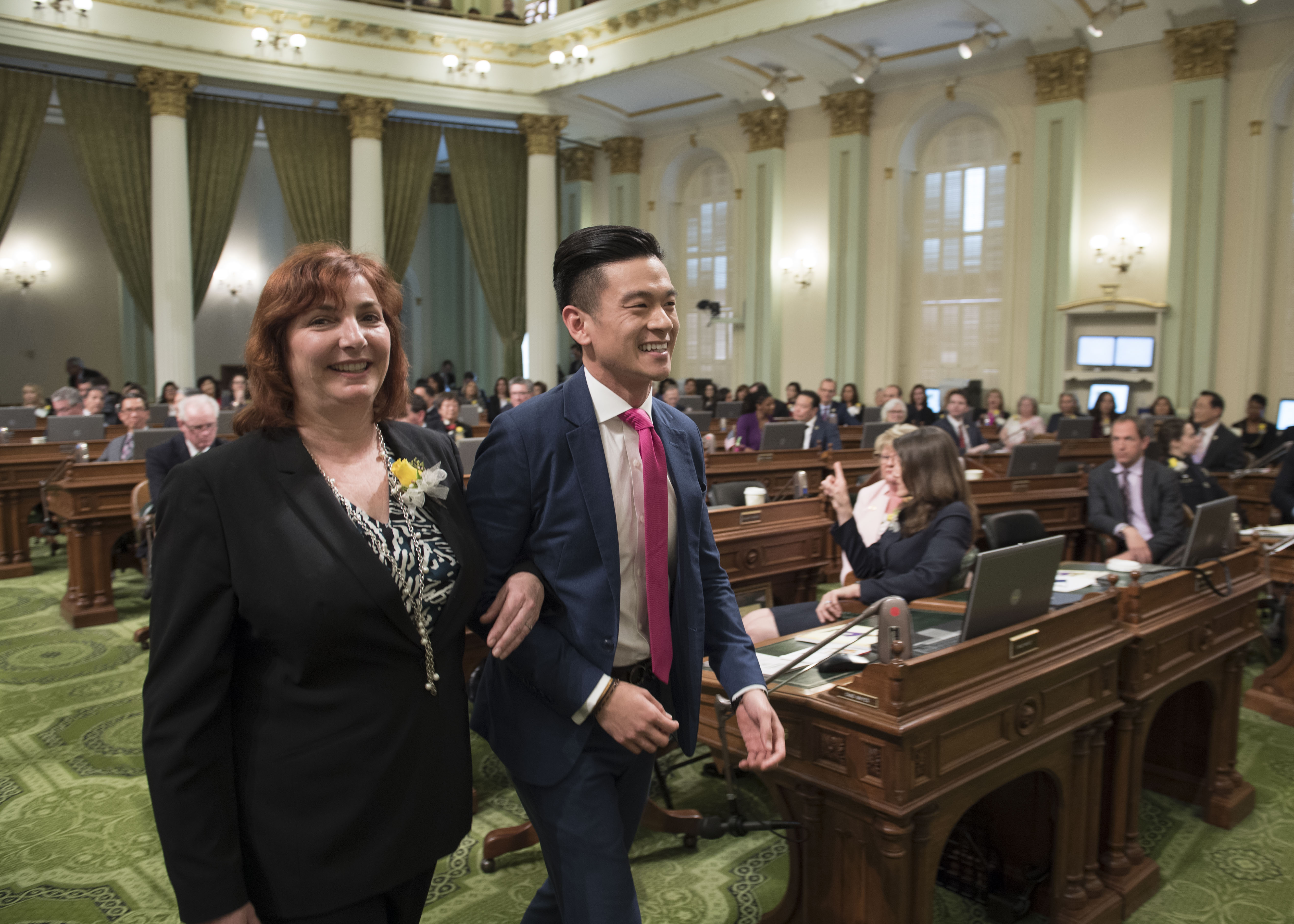 Assemblymember Evan Low and Helen Chapman