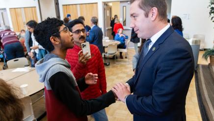 Asm. Ahrens speaking with constituents at the event