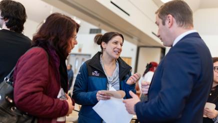 Asm. Ahrens speaking with constituents at the event