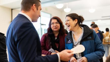Asm. Ahrens speaking with constituents at the event