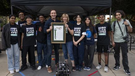 Asm. Ahrens Fall Harvest Festival Karen Hardy Reso w/ Robotics Students
